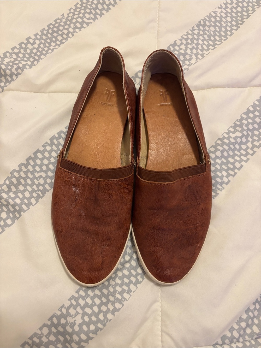 Frye Women's Brown Leather Slip-On Loafers